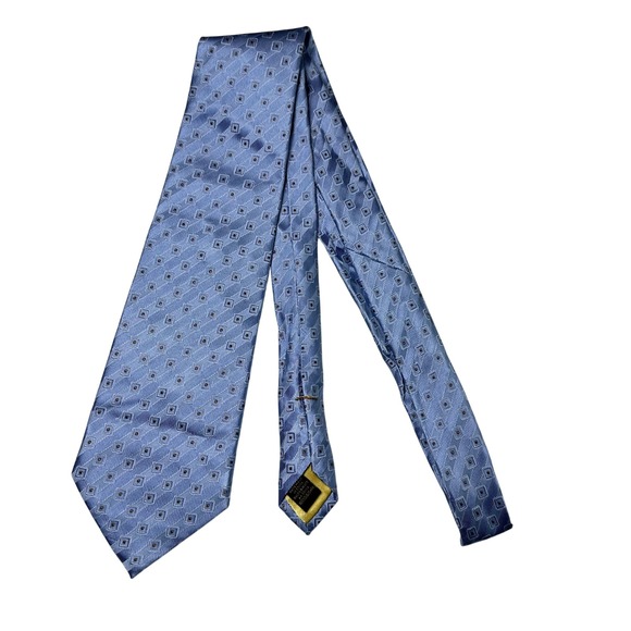 Donald Trump Men\'s Necktie Silk Designer Light Blue Geometric Pattern‎